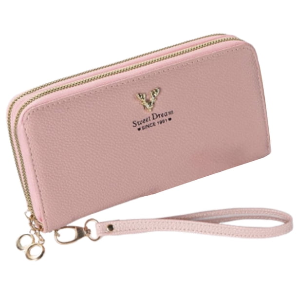 Cartera de mujer, cartera larga con cremallera para estudiante, cartera informal, cartera para teléfono móvil, cartera moderna para mujer