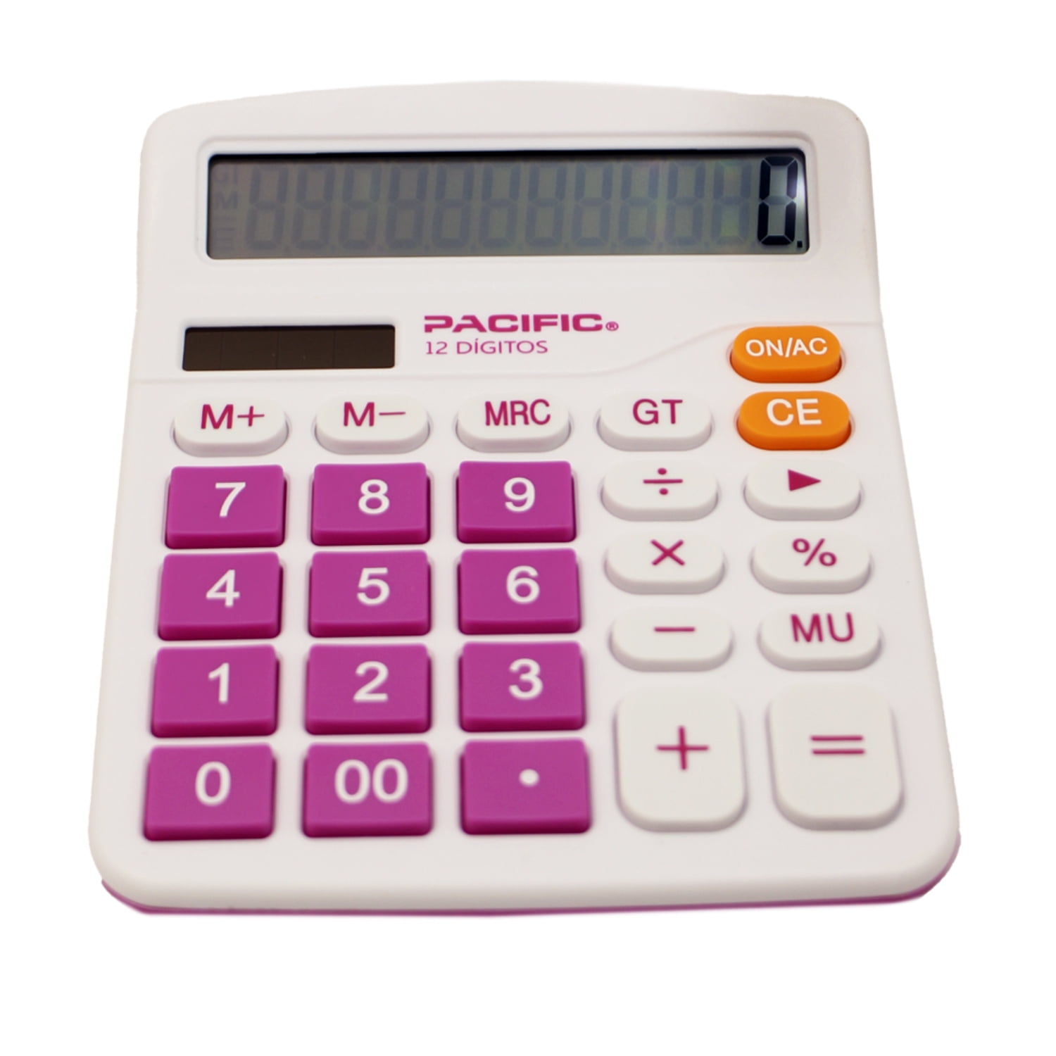 Pacific - Calculadora Electrónica Pantalla Lcd De 12 Dígitos Rosa - Ps
