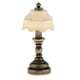 thumbnail image 4 of 1/12 casa de muñecas miniatura mesa escritorio lámpara columna bronce pantalla beige, 4 of 5