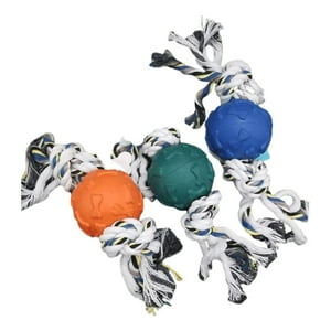 Genérico - Set 3 Juguetes Cuerda Con Pelota Perro Gatos Mascotas Lau