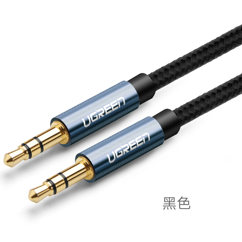 Ugreen - Cable Audio Auxiliar Jack 3.5mm M/m Trenzado 2m Azul Av112