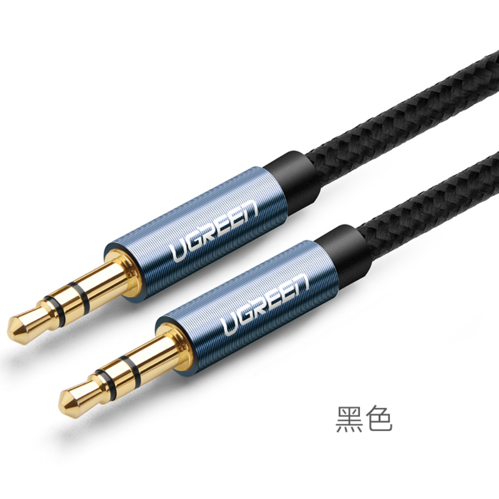 Ugreen - Cable Audio Auxiliar Jack 3.5Mm M/M Trenzado 2M Azul Av112