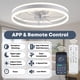 thumbnail image 4 of Ventilador de techo Fszdorj F105 de perfil bajo de 20" con luz, control por app y control remoto, 4 of 7