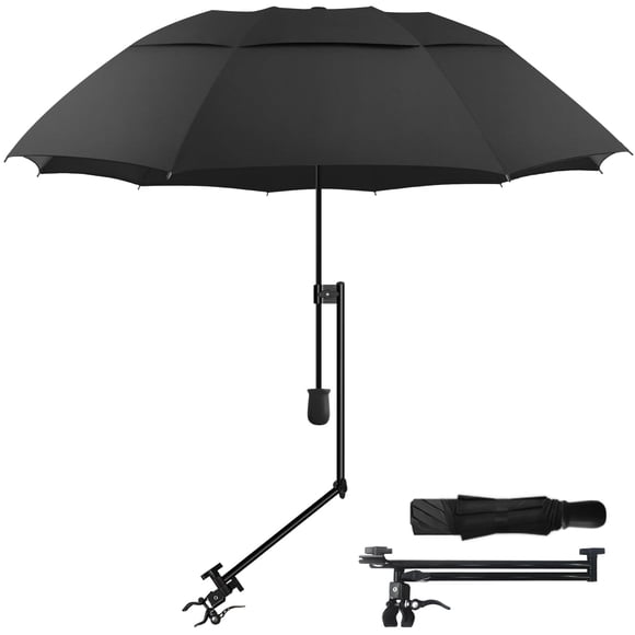Sombrilla con clip DUOUPA UPF 50+ 360° ajustable negra