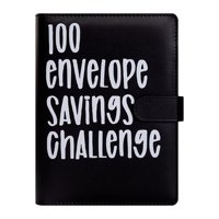 Magideal - Carpeta De Desafíos De Sobres, Organizador De Dinero De Presupuesto Creativo Carpeta De Desafíos De Ahorro , Negro