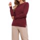 thumbnail image 1 of Suéteres de punto para mujer con cuello redondo y manga larga, atuendo casual de otoño 2025 L rojo vino, 1 of 6