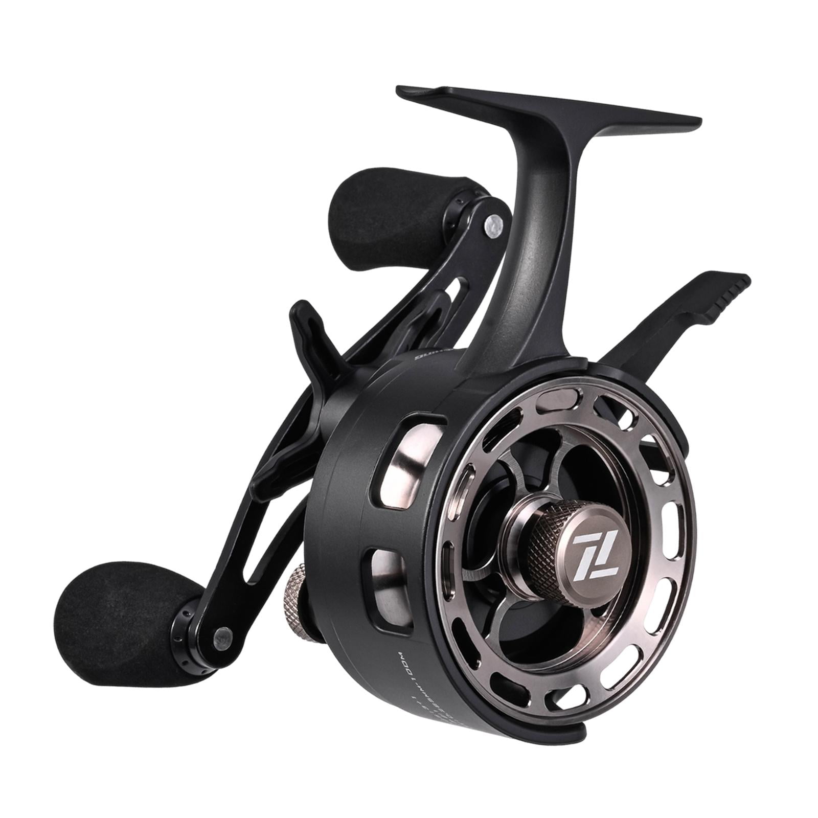 Magideal - Ice Fishing Reel 3.2: 1 Ratio De Engranaje Reemplazo De Reemplazo De Herramienta Ultraligera Equipo De Pesca 3+1 Rodamientos De Metal Para Río De Agua Mano Izquierda Negra