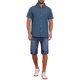 thumbnail image 2 of INSPIRE CHIC Camisas de Regreso a Clases para Hombres Cuello de Punta Manga Corta Botón Abajo Camisas Casuales de Rayas de Lino con Bolsillos L Azul Oscuro, 2 of 6