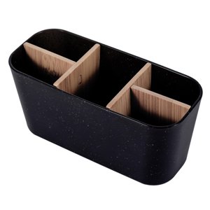 Magideal - Soportes Para Cepillos De Dientes Para Baños, Soporte Para Cepillos De Dientes Eléctricos Y Pasta De Dientes Con Divisor De Bambú Para Baños, Encimera