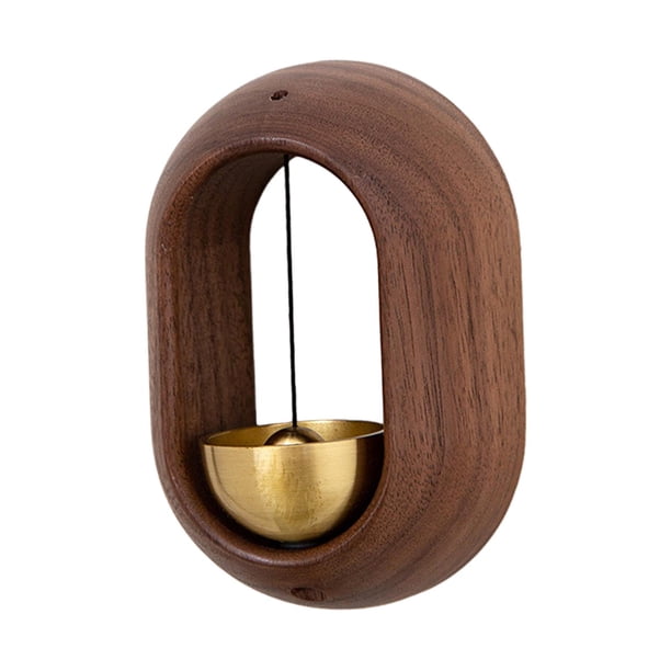 Timbre de comerciantes, Timbre de entrada, adorno de madera de estilo japonés, timbre de puerta, timbres decorativos para oficina, armario, nevera, ti Marrón