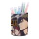 thumbnail image 1 of Haikyuu-theme Cylinder Pen Holder Pencil Organizer with Flannel Lining PVC Leather Material Cardboard Base for study work 10*8CM, 1 of 6