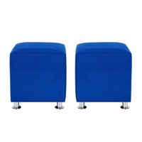 Bodevir - Set Pouf Cali 1C Felpa 12 Azul Rey