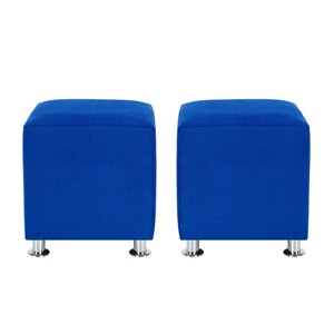 Bodevir - Set Pouf Cali 1C Felpa 12 Azul Rey