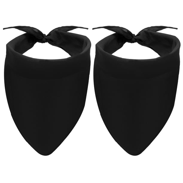 Pañuelo para perro en blanco, babero de sublimación, bufanda de transferencia de calor, triángulo de bricolaje, bufanda de algodón sólido lavable, (Negro, 2 piezas, L)