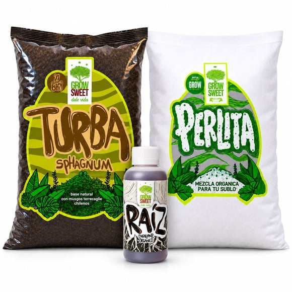 Kit Germinación para Semillas con Turba Perlita y Enraizante 6 L + 60 ml