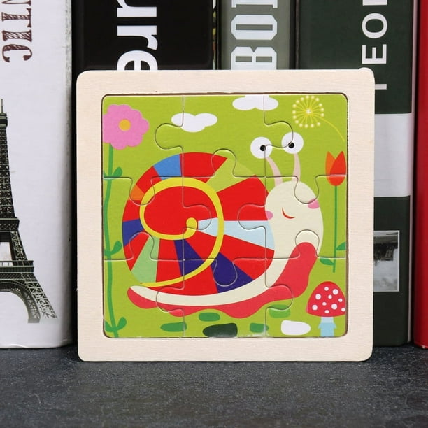 11*11cm/4.33*4.33in 1pcs Wooden Jigsaw Puzzles, Children's Animal Puzzles Educational Early Education Cartoon Plane Jigsaw Puzzle Toys, For Children Kids