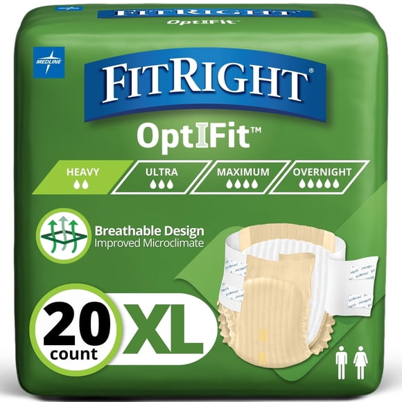 Calzoncillos Medline FitRight Extra de 59 a 66 cm, paquete de 20