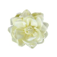 Ioensy - Broche De Flor De Tela Broche De Ramillete Grande Broche De Rosa Para Traje De Baile De Banquete Beige