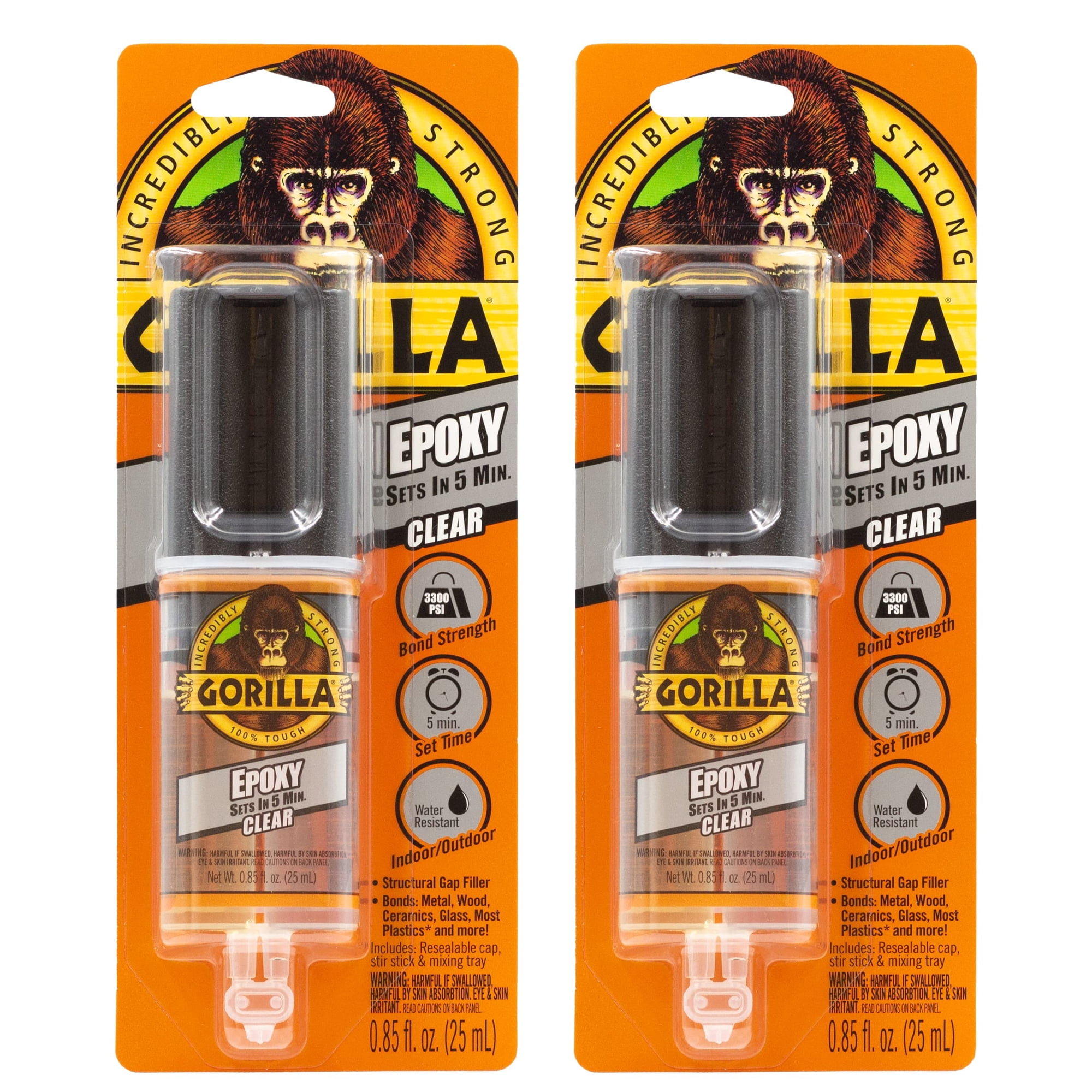 Jeringas Epoxídicas Transparentes Epoxy Gorilla De 25 Ml, Paquete De 2 Unidades, Juego De 5 Minutos