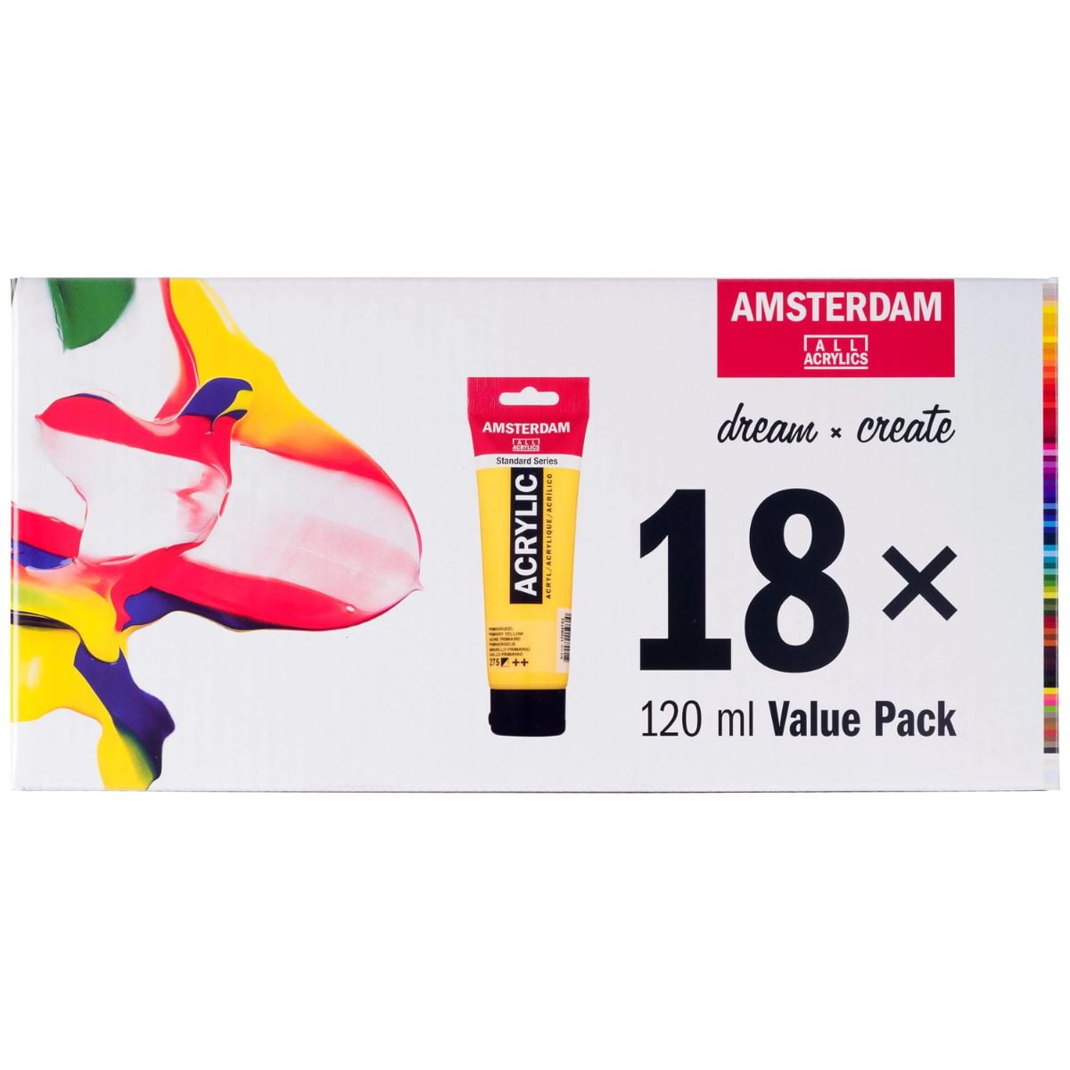 Pack 18 Colores Acrílico Amsterdam 120ml Serie Standard