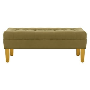 Bodevir - Banqueta Wood 2C Felpa 01 Verde Musgo