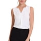 thumbnail image 1 of INSPIRE CHIC Blusa sin mangas de gasa con cuello en V para oficina de mujer S Blanco, 1 of 7