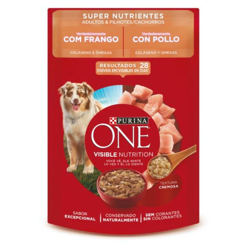 Alimento Húmedo Perro Adulto Y Cachorro Super Nutrientes Sabor Pollo Pouch 85 g Purina One