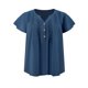 thumbnail image 4 of GRACIA Y GRANDEZA Blusa de Mujer Tallas Grandes con Pliegues al Frente y Mangas con Volantes, Cuello con Botón, Camisa Túnica Casual Elegante 2X Azul Oscuro, 4 of 6