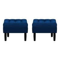 Bodevir - Set Pouf Wood 1C Felpa 00 Azul Marino