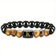 thumbnail image 1 of Natural Tiger Eye Stone 26 Letters Obsidian Elastic Rope Bracelet For Men, 1 of 5