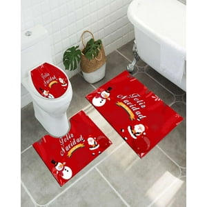 Casamio - Juego De Alfombra De Baño De Navidad 3 Piezas