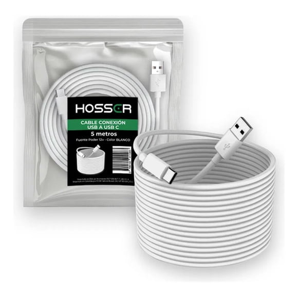 Cable Conexion Usb To Usb C 5 Metros Blanco