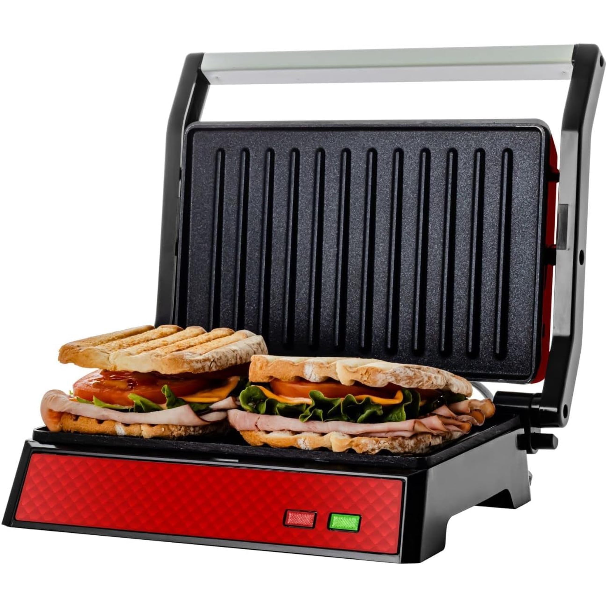Panini Press, Parrilla Y Sandwichera Ovente Gp0620r, Color Rojo