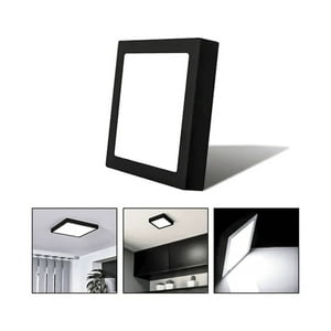 Genérico - Foco Plafón Borde Negro 12W Led Cuadrado L. Fría Sobrepuesto