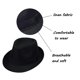 thumbnail image 3 of Sombrero Fedora GCFIYPP 59 cm Negro 1920s Disfraz Gatsby, 3 of 5