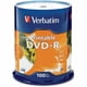 thumbnail image 1 of DVD-R Verbatim, 4,7 GB, 16 veces, impresión por inyección de tinta blanca, 100 discos, 1 of 1