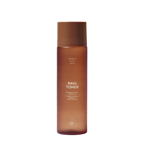 Tónico Facial SWEET JULY Skin Pava, Exfoliante e Hidratante Diario para Todo Tipo de Piel, Ácido Glicólico, Extractos de Papaya y Guayaba, Vegano, Limpio, 150 ml