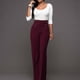 thumbnail image 5 of Pantalones De Trabajo Informales Para Mujer, De 6 Botones, Largos, De Cintura Alta Y Pierna Recta., 5 of 5