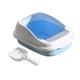 thumbnail image 3 of Bandeja de arena para gatos, caja de arena con pala, 12 L, gran capacidad, montaje cómodo, altura 9 cm, valla elevada, extraíble, antisalpicaduras, pa Azul, 3 of 5