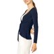 thumbnail image 4 of INSPIRE CHIC Cárdigan de punto abierto con lazo al frente, manga larga, dobladillo con volantes, para mujer, regreso a clases, XL Azul, 4 of 8