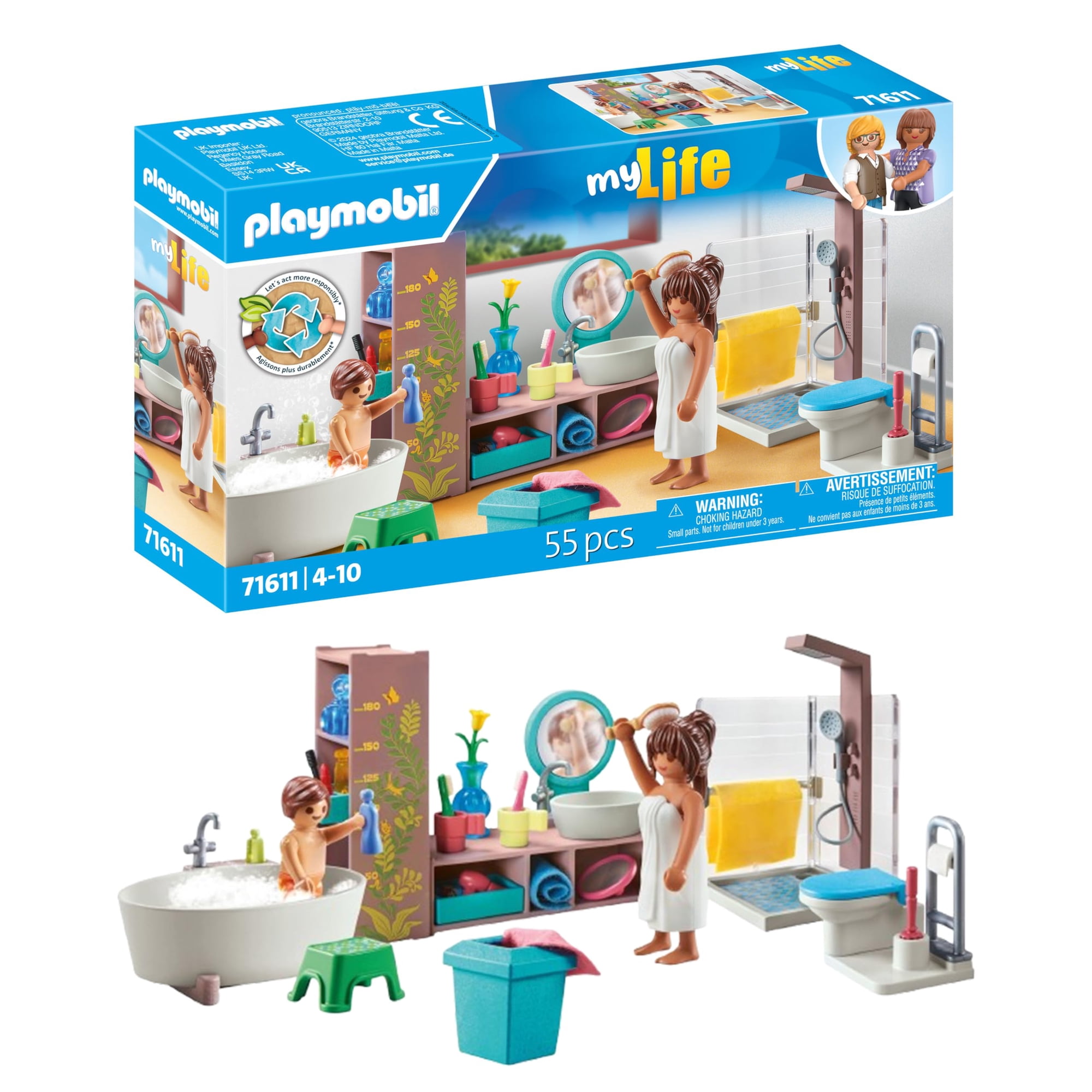 Playset De Baño Playmobil Con Ducha Para Niños Mayores De 4 Años