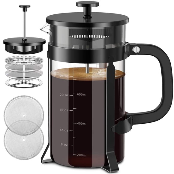 Cafetera de prensa francesa QUQIYSO 1000 ml de acero inoxidable