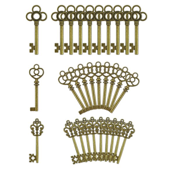 Colgantes JIALEEY 30 piezas Llaves Esqueleto Vintage 57‑63 mm