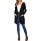 thumbnail image 2 of Cárdigan de suéter para mujer, abrigo de otoño, abierto al frente, manga larga, medio largo, chaqueta de punto, L negro, 2 of 6