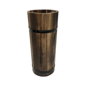 Fliperex - Macetero De Madera Tipo Barril Largo Alto Jardin Terraza L Cafe