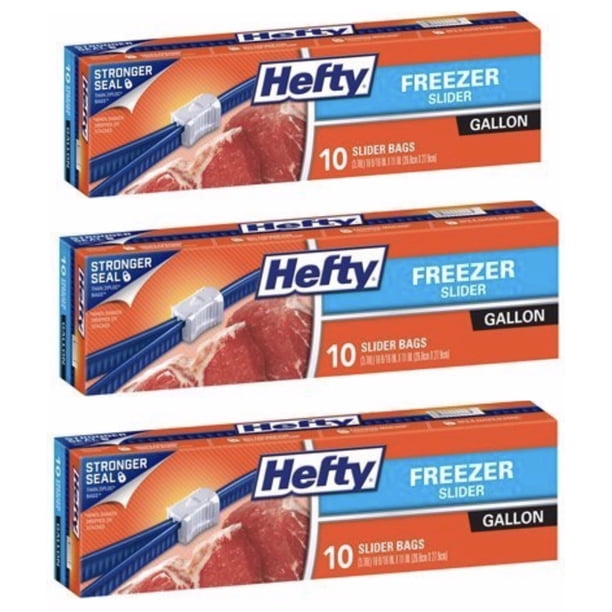 Bolsas para congelador Hefty Slider Galon, 10 unidades (paquete de 3 ...