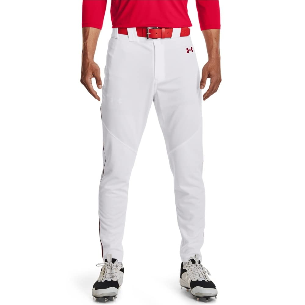Pantalón Under Armour Utility Baseball De Pierna Recta Para Hombre, Blanco/rojo