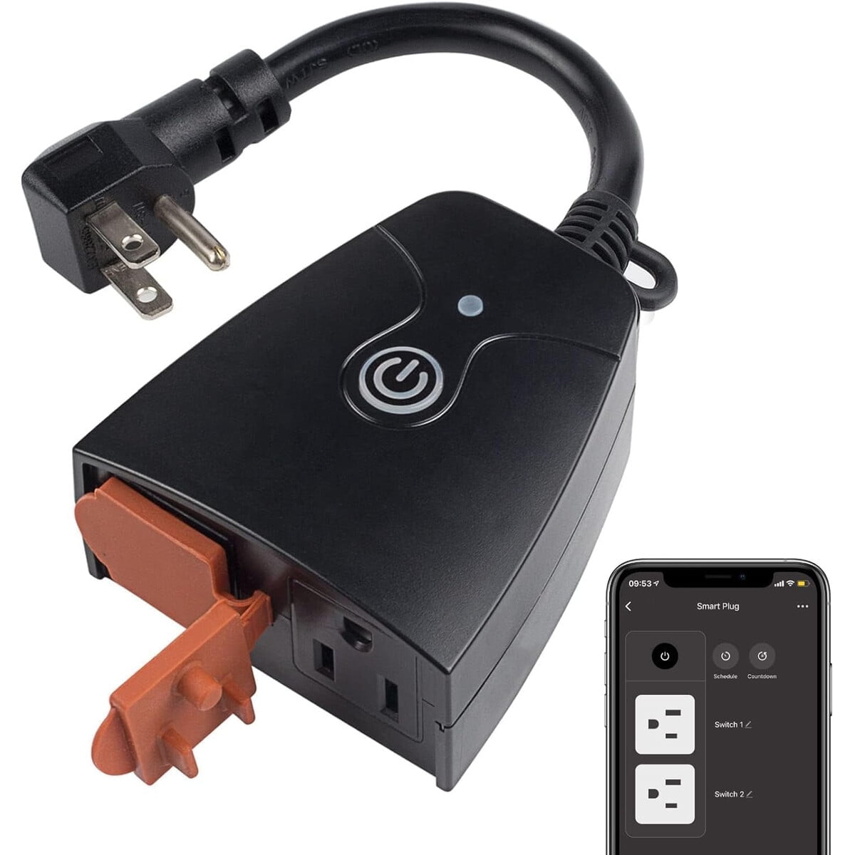 Hbn - Enchufe Inteligente Wifi Exterior 2 Salidas Ip44 15a Alexa