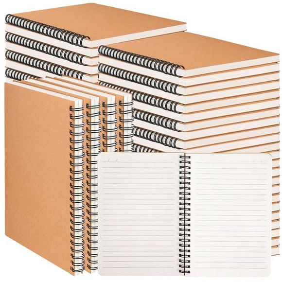 Cuaderno miikoul A5 20 cm 120 pág. Kraft espiral - Pack de 60