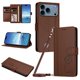 thumbnail image 1 of Funda Cartera Trébol para iPhone 17 Pro con Ranuras Tarjetas y Carga Inalámbrica Marrón, 1 of 6